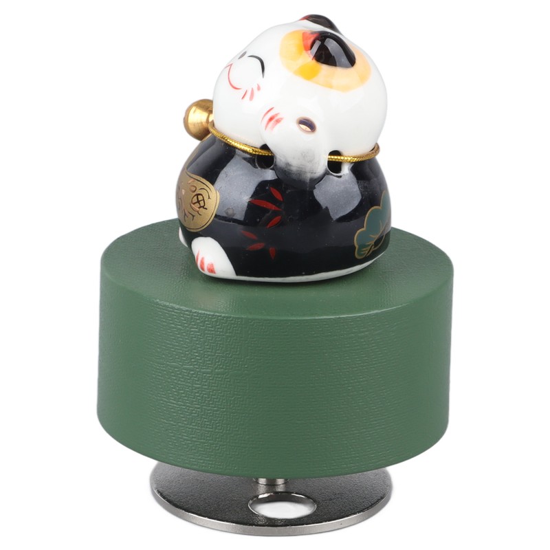 Music Box Round Shape Fortune Cat Style Pleasing Melody Exquisite