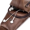 Men Leather Sling Bag Casual Shoulder Chest Crossbody Bag Hiking