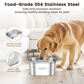 IDOGCHEW No Spill Water Bowl for Dogs 3L 101oz, Spill Proof Dog Water Bowl Stainless Steel for Large Medium Dogs, No Splash Dog Water Bowl with Non Slip Base