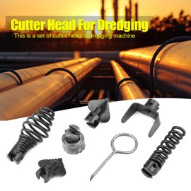 Chazcool Drain Cleaner Combination Cutter Head Set, Electric Drain Auger Accessories, 7pcs 16mm Manganese Steel Drain Cleaner Machine Combination Cutter Head Set for Pipeline Dredging Machine