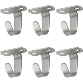 6Pcs Stainless Steel Screws Mount Ceiling Hooks,Robe/Towel Clothes Hook Hanger, Under-Shelf Coat Hook, Under-Shelf Coat Hook, for Bathroom Kitchen Cabinet