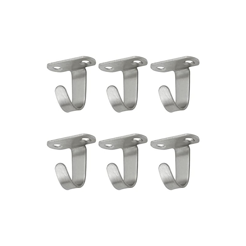 6Pcs Stainless Steel Screws Mount Ceiling Hooks,Robe/Towel Clothes Hook Hanger,