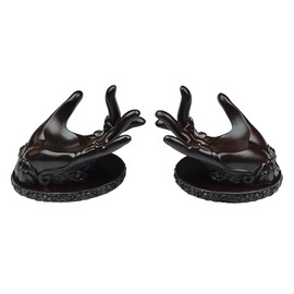 OmyLens Left-Right Hand Crystal Ball Stand Sphere Display, Natural Healing Feng Shui Glass Orb Holder Base Statue Decoration, for 30mm-60mm Sphere