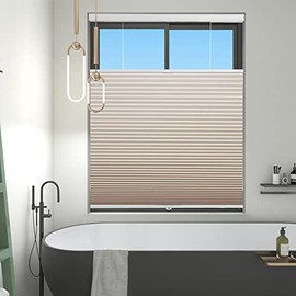 Changshade Blackout Cellular Shades Cordless, Top Down Bottom Up Blinds for Windows, 1.5'' Single Cell Pleated Honeycomb Window Shades for Bedroom, Child Room, 19" W x 36" H, Beige, CEL19BG36E