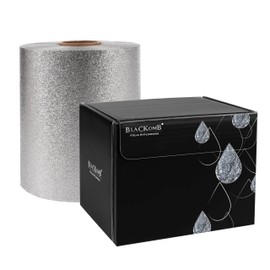 Blackbomb - Aluminium Foil Hairdresser, Ribbed and Embossed Roll 100 m, Hairdressing Foil Silver, Highlight Foil for Hairdressing, Aluminium Foil for Strands, Aluminium Foil for Hairdressing Salon,