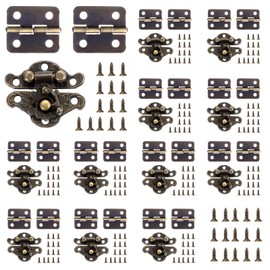 Small Hinges for Wooden Box, 24PCS Jewelry Box Hinges Retro Design Jewelry Box Antique Hasp Latch Mini Hinge Decorative Latch Repair Kit for Crafts Project, Jewelry Box, Small Cabinet