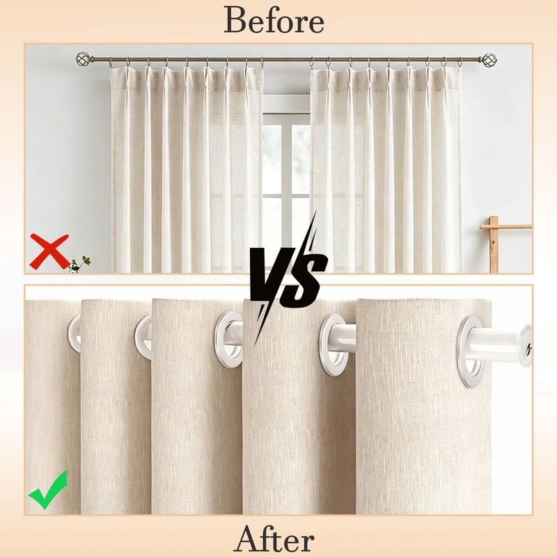 20 Pcs Curtain Eyelet Rings 42mm Inner Diameter, Plastic Curtain