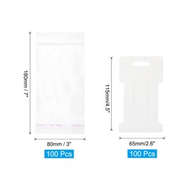 PATIKIL Hair Clip Display Cards, 100 Pcs Cardstock Hair Bow Holder for Hair Accessories Display and Organization, White