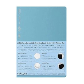 ????(Nitoms) A5 Blue Blank Book Dot Grid Journal 184 Sheets 5.8 x 8.3 Inches Notebook