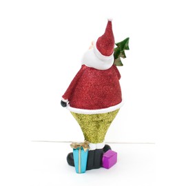 Waroom Home 12 Inch Polyresin Toy Christmas Tree Toppers Decoration, Glitter Standing Santa Claus Figurine Ornament, Boot Ornaments Christmas Room Decor Choice for Kids (Colour C)