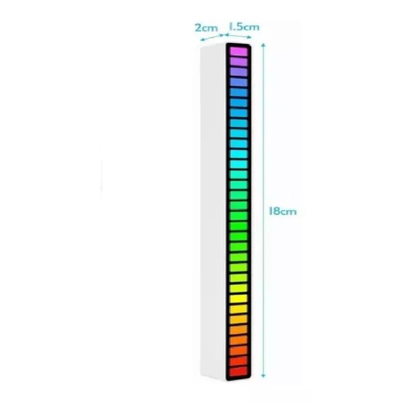 KFMX Barra Luz Led Ritmica Control De Sonido Colores