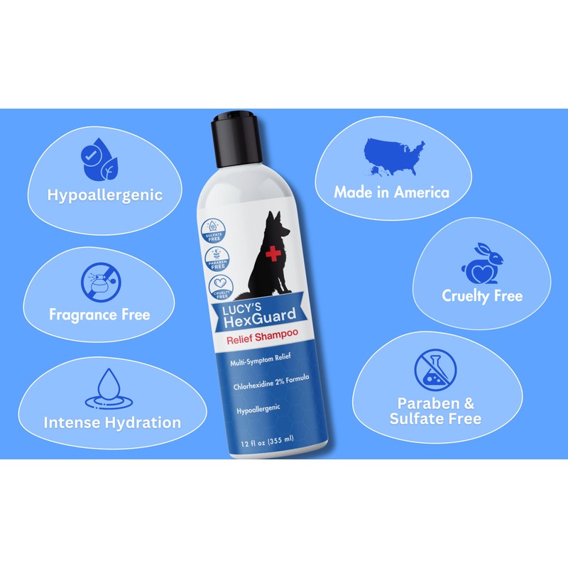 Lucy's Pet Skin Irritation Relief Shampoo - Soothes Rashes, Hot