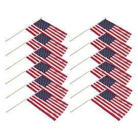 Super Tough BURTON-972674-12PK US Stick Flag 12" x 18"-Best Quality-12PK, Red, White, Blue