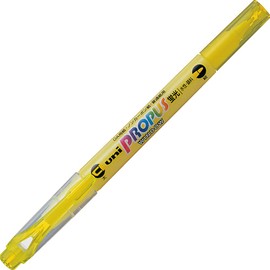 Mitsubishi Pencil PUS102T.2 Propass Window Highlighter, Bold & Fine Point, Yellow, Pack of 10
