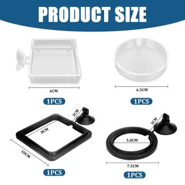LSYYSL 2 Pieces Of Transparent Feeding Basins And 2 Pieces Of Fish Feeding Rings, Acrylic Feeding Basins, Fish Tank Feeders, Fish Tank Accessories