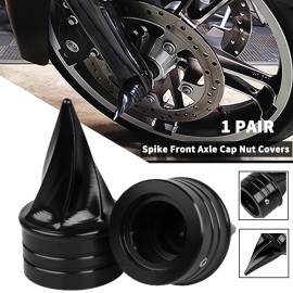 Unbranded Spike Front Axle Cap Nut Covers Fit For Harley Dyna Low Rider FXDL Electra Glide