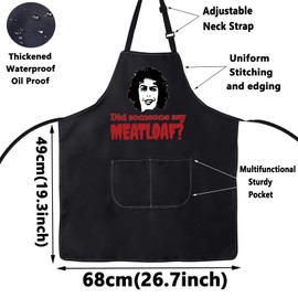 WZMPA Rocky Show Kitchen Apron Horror Movie Themed Gifts Did Someone Say Meatloaf Apron For Cooking Baking Grilling (MEATLOAF Apron)