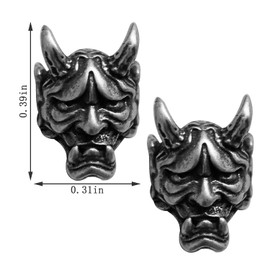 QUPENGXU Punk Demon Skeleton Skull Earrings Personality Prajna Black Mask Earrings For Women (Grimace)