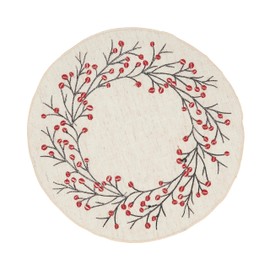 Festive Embroidered Berry Placemat (Set of 4)
