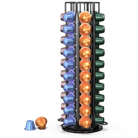 ZECENN Coffee Pod Holder for Nespresso OriginalLine, Coffee Pod Storage Organizer 360 Degree Rotatable Capsules Carousel for Nespresso, for Home Bar Countertop (60 pods)