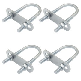 PHITUODA 4 Pack Round U-Bolts,Zinc Plated Steel M6 Round Bend U Clamp with Nut Plate(27mm Inner Width 53mm Length)