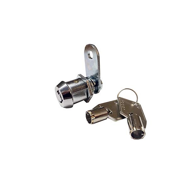 Kingsley Tubular Cam Lock with 1-1/8" Cylinder-Chrome Finish, Keyed Alike (1-1/8")
