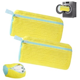 Cong.Lai 2 x Shoe Wash Bags Washing Machine: Shoes Wash Bag Trainers - With Zip Shoes Laundry Bag - Reusable Shoe Wash Bag - 360° Cleaning Lint for Shoes