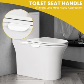 UBANU Self Adhesive Toilet Lid Cover Lifter, Avoid Touching Sticky Toilet Seat Lifter Handle for Home, Hotel, Office, Restaurant White (3 Pieces)