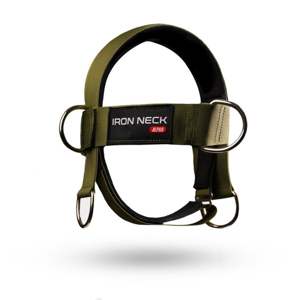 Iron Neck Alpha Training Harness – Neck Harness Workout Accessory – Head Harness/Neck Weight Harness - Neck Training Harness/Weight Lifting Head Harness with Nylon Tether and 2 Carabiners