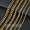 KRELVIXOS Collar Estilo Cadena Cubano Moda De Acero Inoxidable Oro