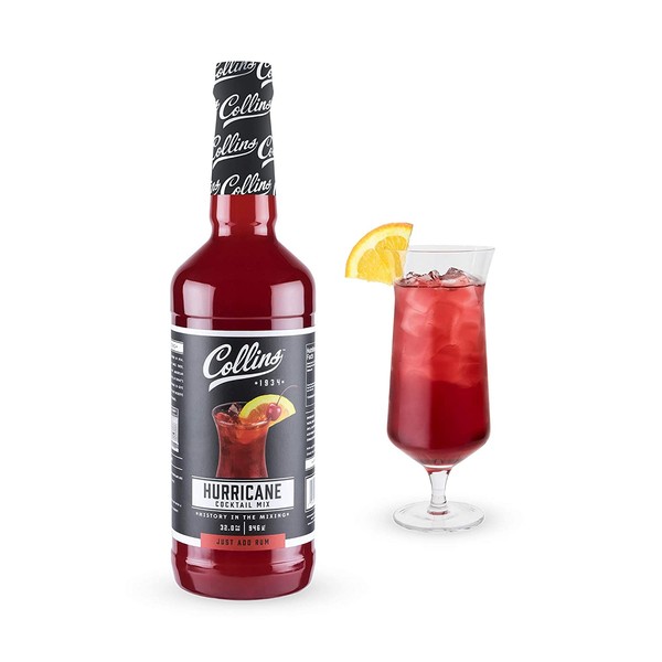 Collins Hurricane Mix | Made With Real Passion Fruit, Pineapple, and Lemon Juice, with Natural Flavors | New Orleans Cocktail Mixer, 32 fl oz