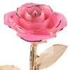 24K Gold Rose Dipped Golden Leaves Girlfriend Wife Valentine's Day