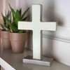 Global Crafts Hand-Carved Standing Soapstone Cross, 6.5 x 4.5 Inches,