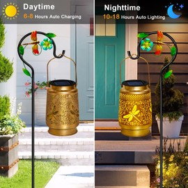 TEDOF Solar Lanterns Outdoor Waterproof,Dragonfly Solar Lights Garden Decor Gifts for Mom Women Grandma Decoration Outside for Yard, Patio,Backyard,Porch