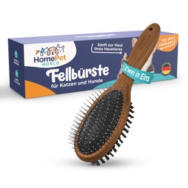 HomePetWorld 2-in-1 Dog Brush Long Hair - Double Brush for Dogs and Cats - Elegant Dog Brush for Knots & Undercoat - Pin Dog Brush for Medium and Long Hair Care