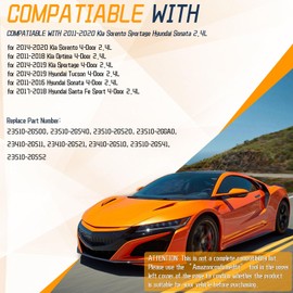 PANGOLIN 4PCS G4KJ Connecting Rod for 2014-2019 Hyundai-Tucson 2.4L, for 2011-2020 Kia Optima Sorento Sportage Hyundai Sonata 2.4L, Replace OE 23510-2G500 23510-2G540 23510-2G520