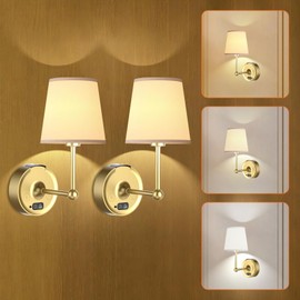 Battery Operated Wall Sconce Set of 2, 3000K-6500K Dimmable,Wireless Wall Light with Touch Control & LED Display, Detachable Battery Compartment, 8000mAh Rechargeable Wall Lamp with Remote, Bedroom