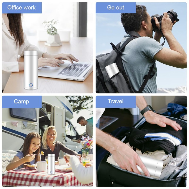 Riisoyu Small Portable Kettle, Mini Kettle for On the Go,