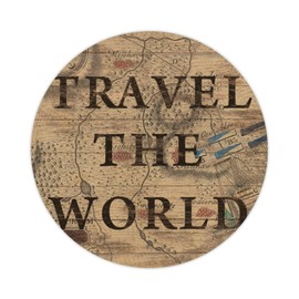 Luckluccy 50 Pieces Travel The World Sticker Graphic Antique Old Map Sticker Decal Distressed Lettering Saying Peel and Stick Sticker Vinyl Stickers for Boys Girls Teachers Reward Craft 4inch