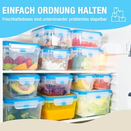 ATHLON TOOLS 4 x 2L Food Storage Containers Set - 100% Airtight and Leak-Proof -40 to +100 Degrees - for All Foods - BPA-Free - Storage Jars for Fridge (2 L, Set of 4)