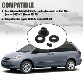 Rear Window Latch Bolt Nut Screw Replacement for Cab Glass Quarter, Fit for 2003-17 Sienna GSL ASL