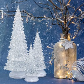 Tronje LED Christbaum 27cm Weihnachtsbaum mit Timer USB Tannenbaum beleuchteter Acrylbaum Wechselfarben