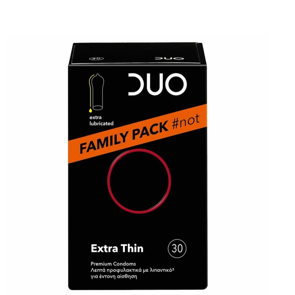 Duo Extra Thin Condoms for Protection & Enjoyment, 30pcs