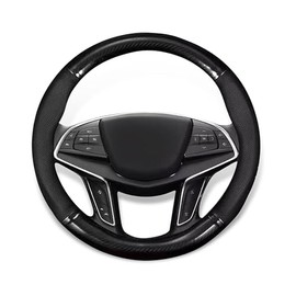 Cubre Volante para Auto de Universal de 38 cm, Funda para Volante de Auto de Fibra de Carbono, Cubre Volante Transpirable Antideslizante, Compatible con Mazda 2, 3 y CX-30 (Redondo)