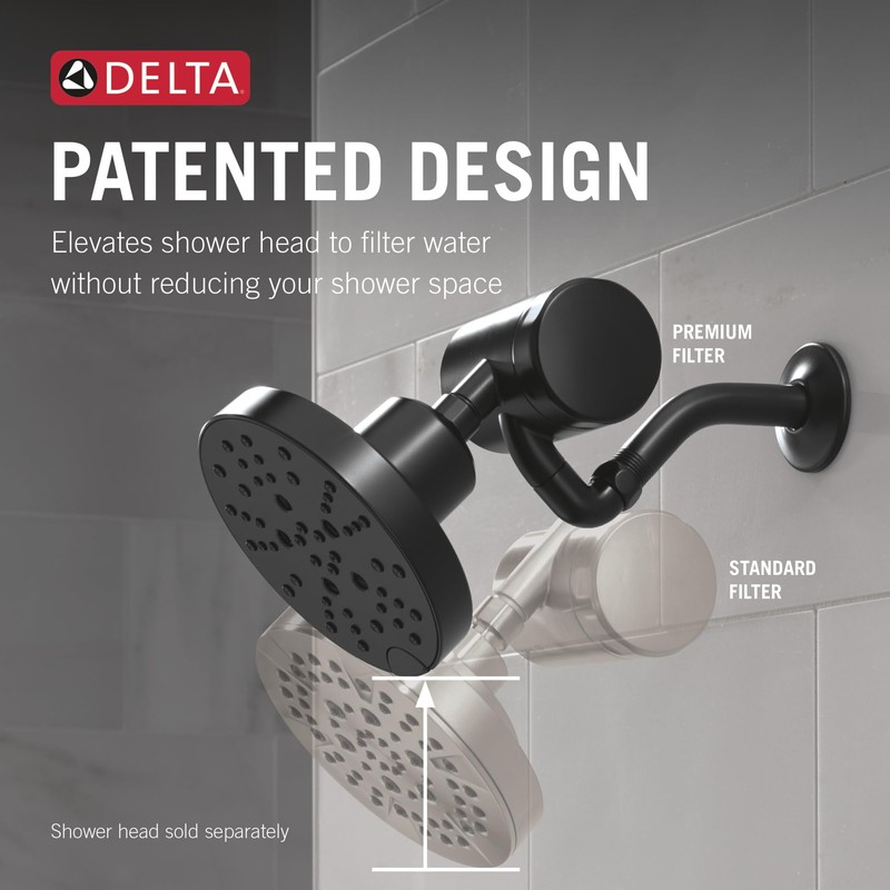 Delta Clarifi Matte Black Premium Shower Filter Attachment Removes Chlorine