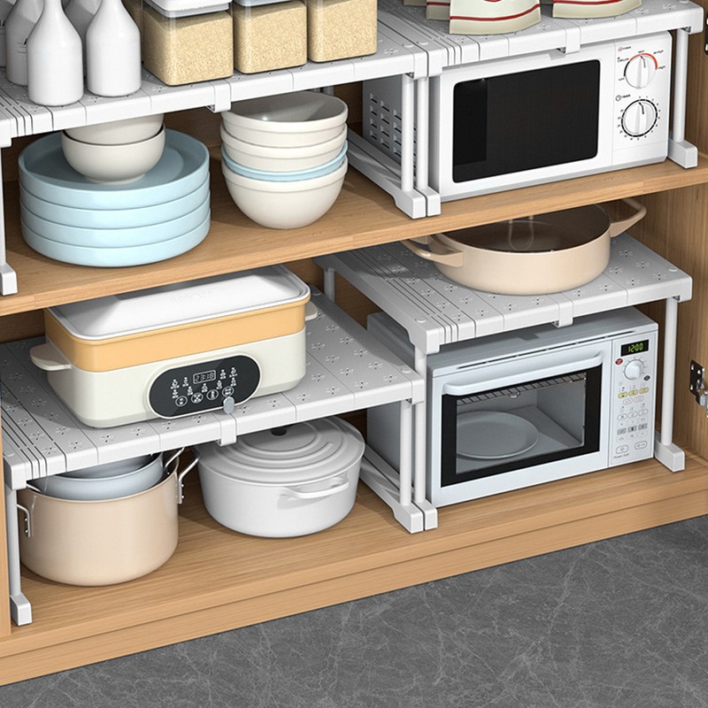 Expandable Closet Shelf Organizer Adjustable Space Saving Wardrobe Sink Tension
