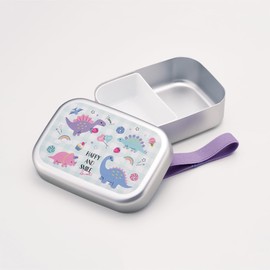 Skater Aluminum Lunch Box for Kids, 370ml, Compatible with Thermal Storage, with Lunch Belt, Made in Japan, Happy & Smile Rainbow, for Girls, ALB5NV-A
