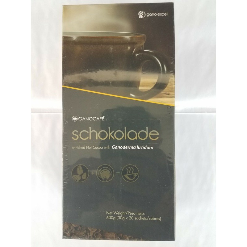 GANOCAFE SCHOKOLADE ENRICHED WITH HOT COCOA 20 SACHETS EXPIRATION NEW