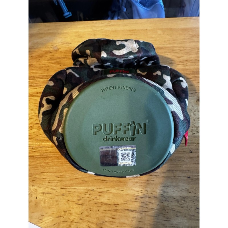 Puffin Drinkwear Hoodie Koozie Camo Army
