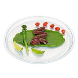 Restaurantware Vetri 13 x 13 Inch Glass Serving Dish 1 Durable Unique Serving Dish - Translucent White FInish Dishwashable Clear Glass Dinnerware For Hot Or Cold Foods